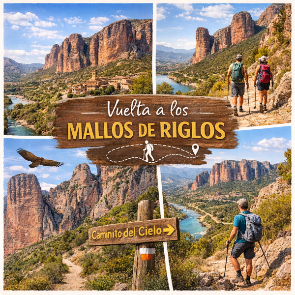 Vuelta a los mallos de Riglos ruta de senderiso nivel Medio-facil
